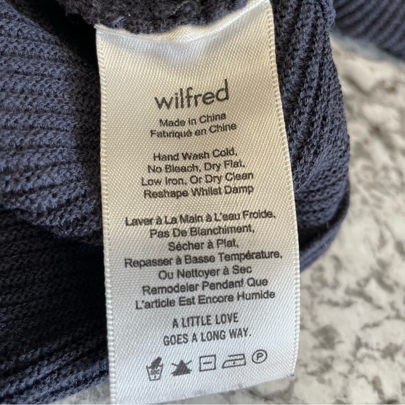 Aritzia Wilfred Blanchard Navy Blue Ribbed Sweater Size XXS - Picture 7 of 8